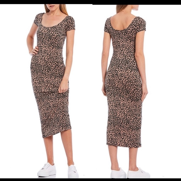 Billabong Mid Day Animal Print Knit Midi Dress - Picture 1 of 8